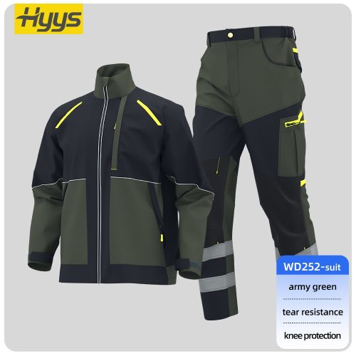 China Spring and Autumn Anti-Rip Work Clothes Men's Wear-Resistant Miner Construction Worker Uniforms Printing Customized