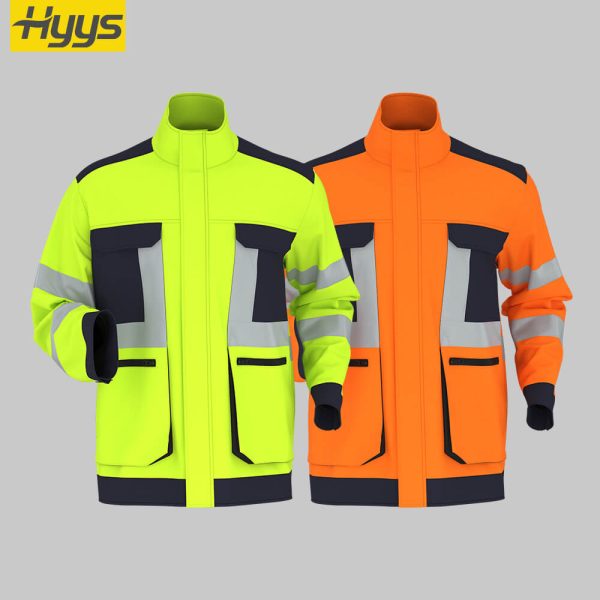 Winter high-visibility waterproof cold-proof fleece work clothes suit
