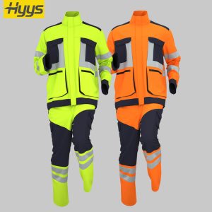 Winter high-visibility waterproof cold-proof fleece work clothes suit
