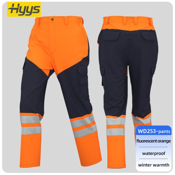 Winter high-visibility waterproof cold-proof fleece work clothes suit