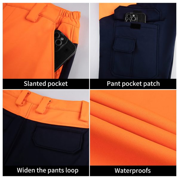 Winter high-visibility waterproof cold-proof fleece work clothes suit