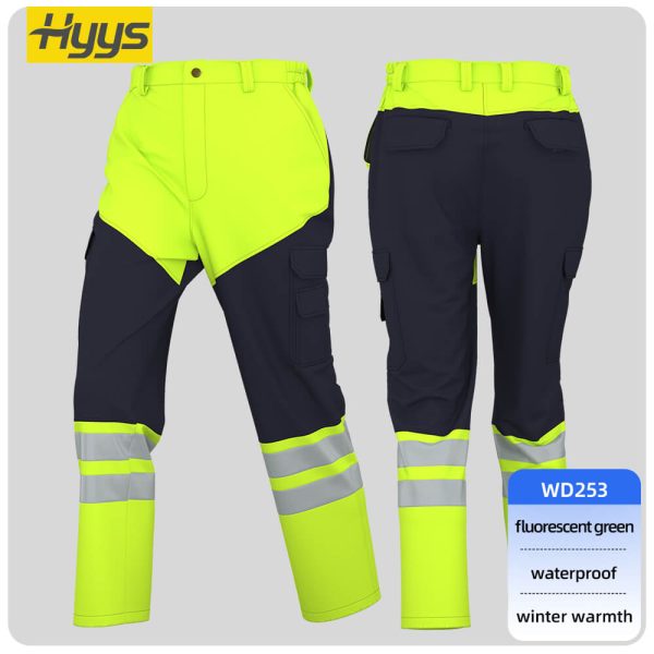Winter high-visibility waterproof cold-proof fleece work clothes suit