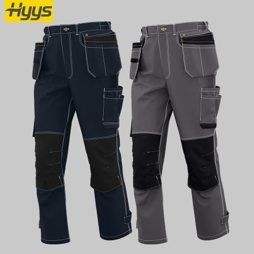 Cotton multi-pocket knee-pad work pants