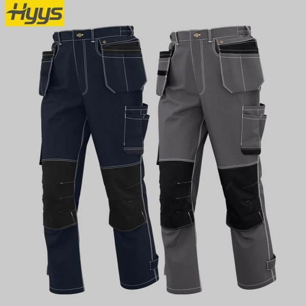 Cotton multi-pocket knee-pad work pants