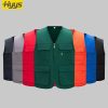 Solid Color Zipper Pocket Work Vest