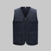 Solid Color Zipper Pocket Work Vest