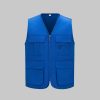 Solid Color Zipper Pocket Work Vest