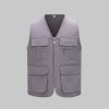Solid Color Zipper Pocket Work Vest
