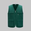 Solid Color Zipper Pocket Work Vest