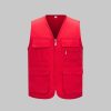 Solid Color Zipper Pocket Work Vest