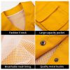 oncealed button solid color mesh work vest