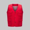 oncealed button solid color mesh work vest