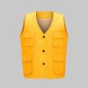 oncealed button solid color mesh work vest
