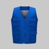 oncealed button solid color mesh work vest