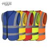 Two vertical and two horizontal high visual workwear vest