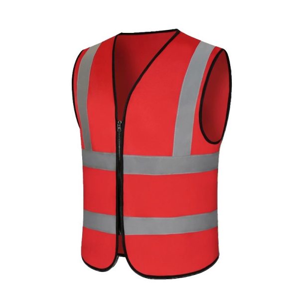 Two vertical and two horizontal high visual workwear vest