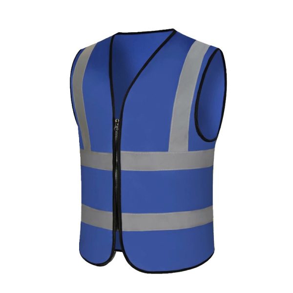 Two vertical and two horizontal high visual workwear vest