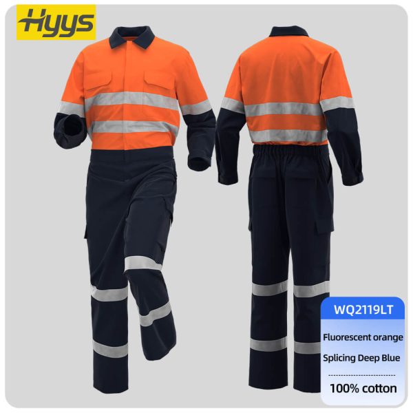 Spring Autumn Pure Cotton High-visibility Coveralls
