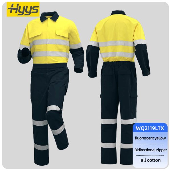 Summer thin cotton high-visibility coveralls